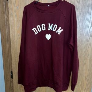 Dog Mom Burgundy Sweatshirt